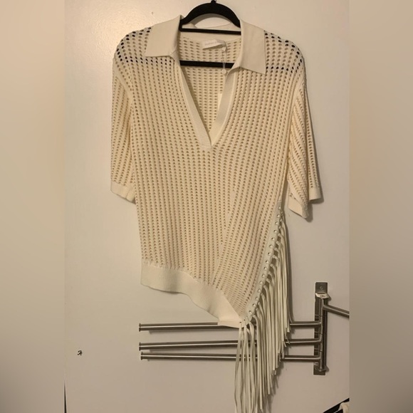 Elegant Cream Sweater with Fringe Detail - Jonathan Simkhai